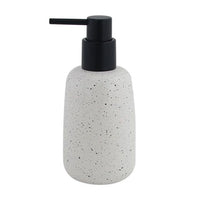 Trade Shop - Dispenser Porta Sapone Liquido In Ceramica Bianco Effetto Pietra Granito Bagno 87805         