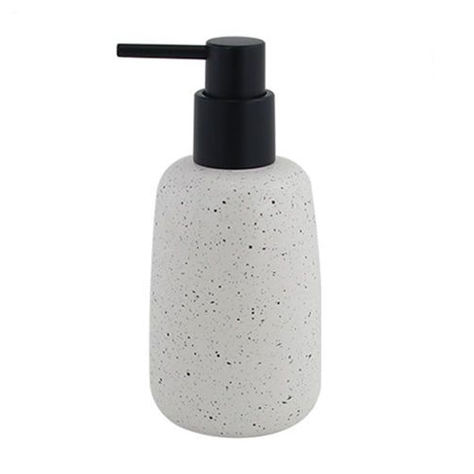Trade Shop - Dispenser Porta Sapone Liquido In Ceramica Bianco Effetto Pietra Granito Bagno 87805         