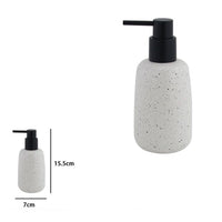 Trade Shop - Dispenser Porta Sapone Liquido In Ceramica Bianco Effetto Pietra Granito Bagno 87805         