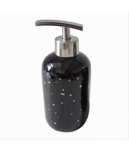 Dispenser Porta Sapone Liquido Nero Macchiato Argento Bagno Moderno Arredo 59930         