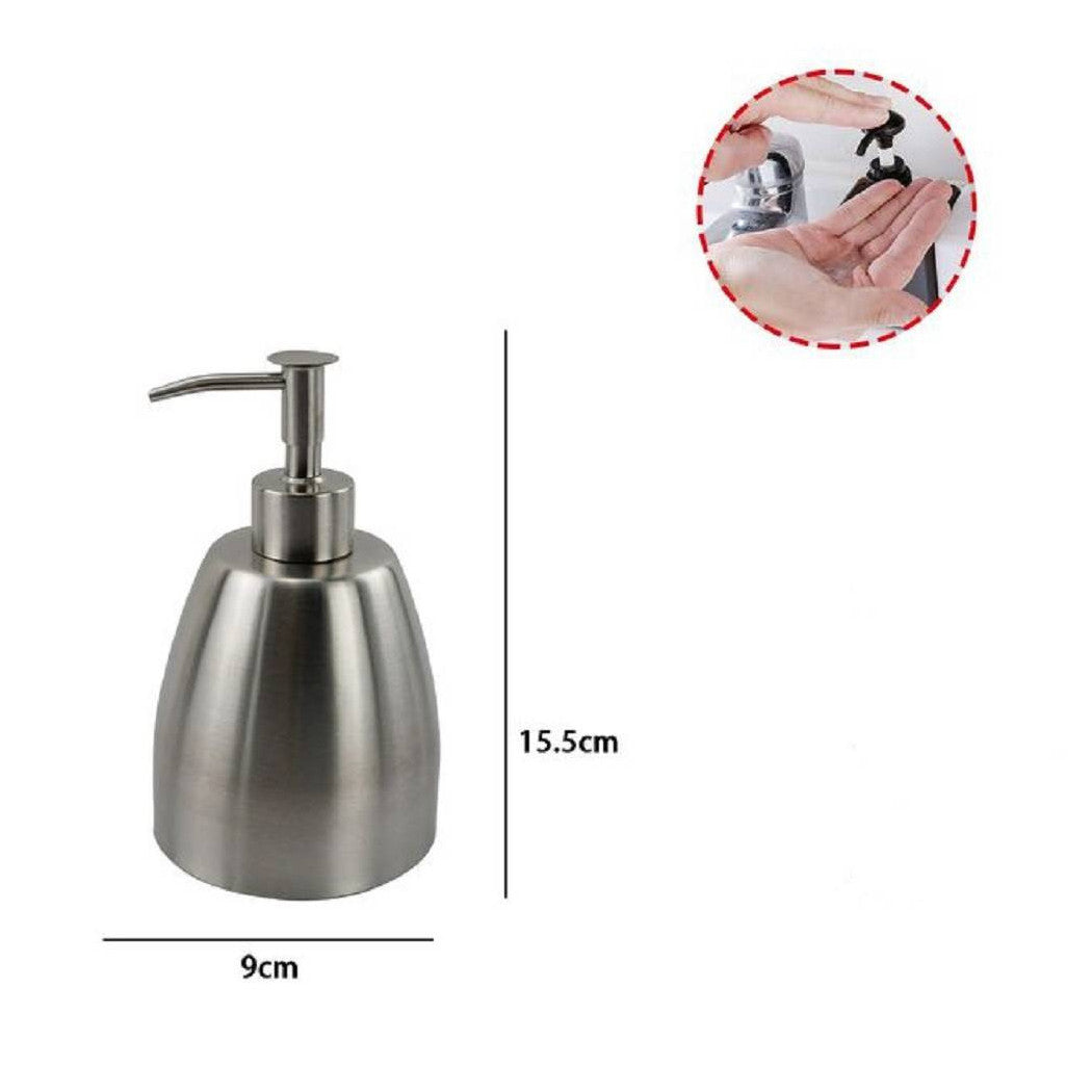 Trade Shop - Dispenser Porta Sapone Liquido Portasapone In Metallo Satinato Elegante 69457 -