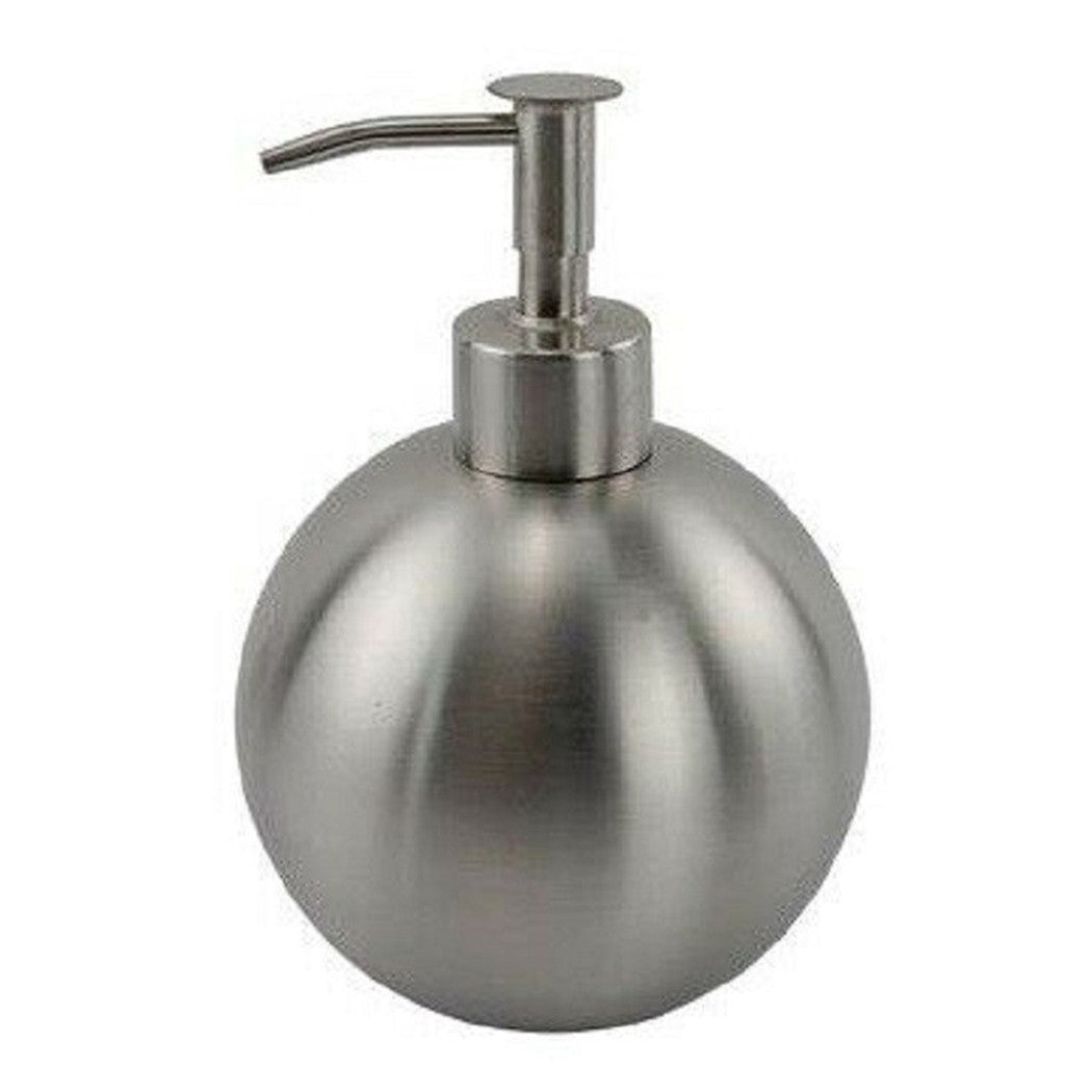 Trade Shop - Dispenser Porta Sapone Liquido Portasapone Metallo Satinato Sfera Elegante 69458 -