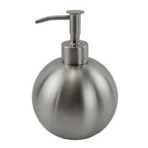Trade Shop - Dispenser Porta Sapone Liquido Portasapone Metallo Satinato Sfera Elegante 69458 -