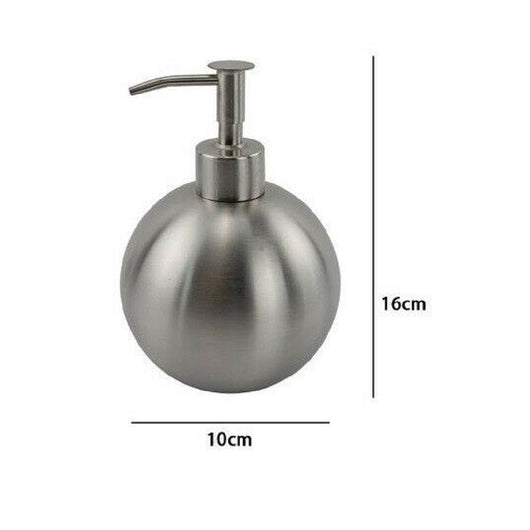 Trade Shop - Dispenser Porta Sapone Liquido Portasapone Metallo Satinato Sfera Elegante 69458 -