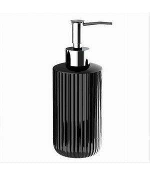 Dispenser Porta Sapone Liquido Portasapone Nero Rigato Accessorio Da Bagno 69746         