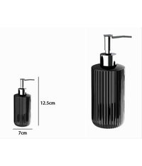 Dispenser Porta Sapone Liquido Portasapone Nero Rigato Accessorio Da Bagno 69746         