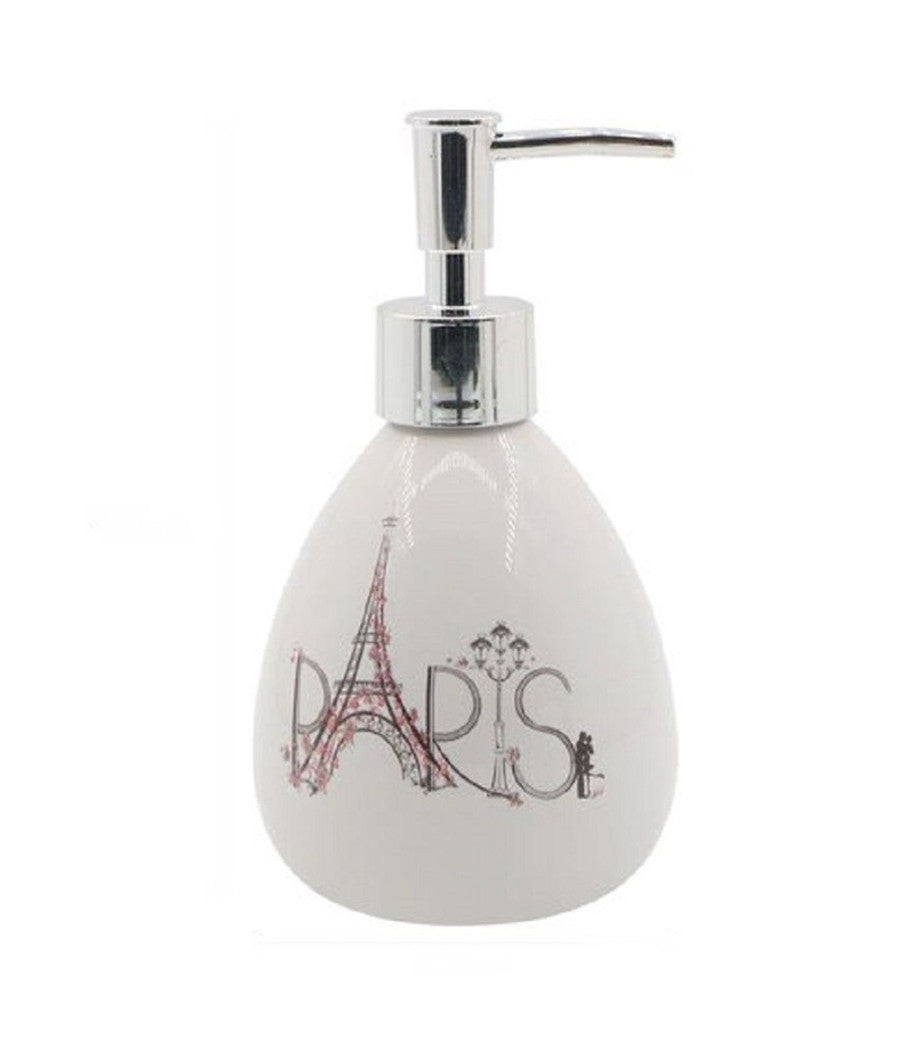 Dispenser Porta Sapone Liquido Scritta Paris Portasapone Accessorio Bagno 87035         
