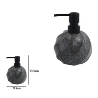 Trade Shop - Dispenser Porta Sapone Liquido Sferico In Ceramica Rigato Marmo Nero Arredo Bagno 87794         