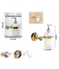 Dispenser Porta Sapone Liquido Supporto Bagno Muro Casa Dorato Oro Dgo-103         