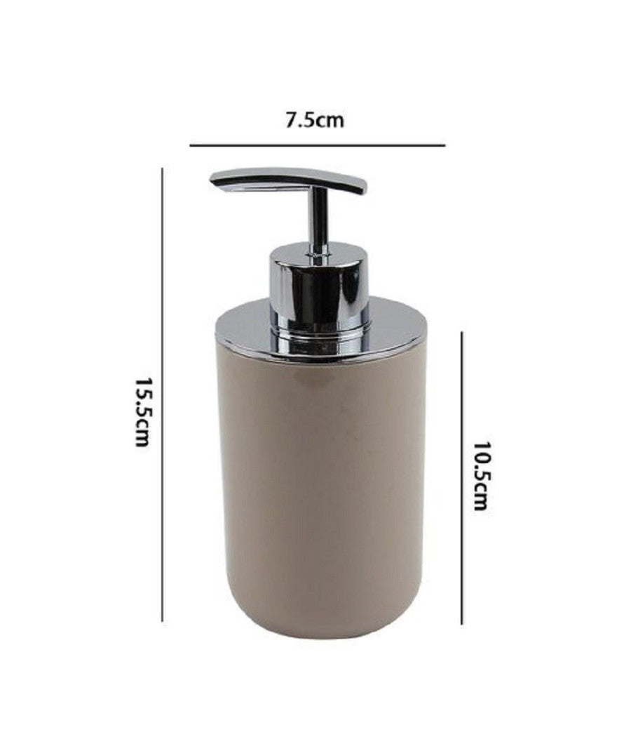 Dispenser Porta Sapone Liquido Tortora Silver Per Ricambio Accessori Bagno 69465         