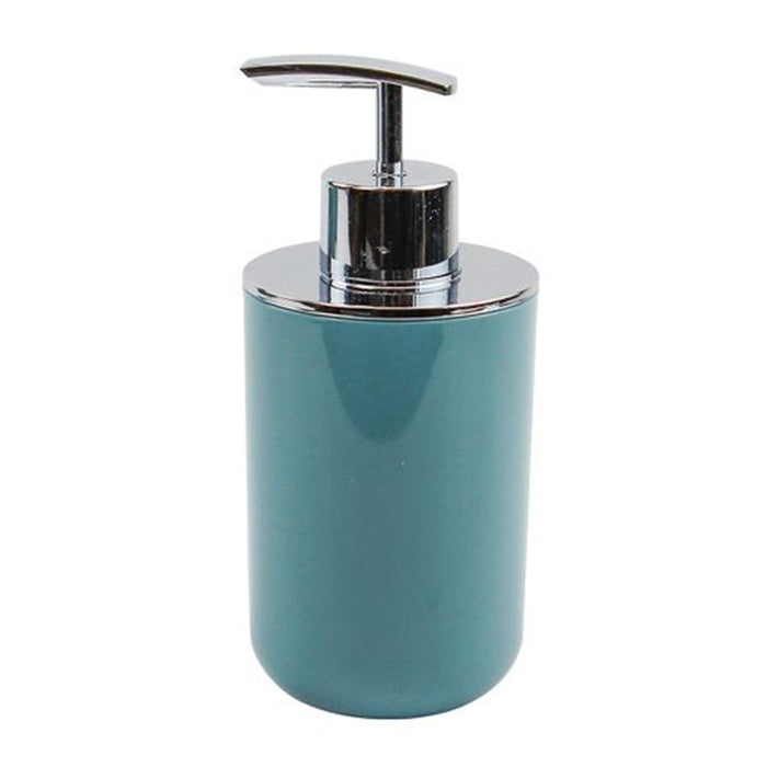 Trade Shop - Dispenser Porta Sapone Liquido Verde Petrolio Silver Per Ricambio Bagno 69473 -