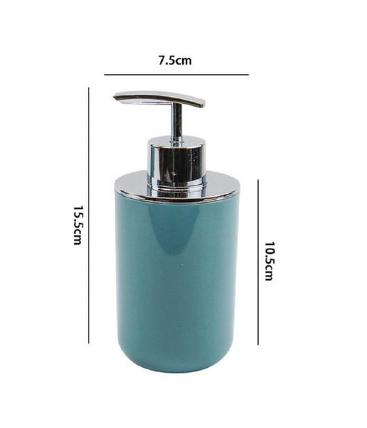 Trade Shop - Dispenser Porta Sapone Liquido Verde Petrolio Silver Per Ricambio Bagno 69473 -