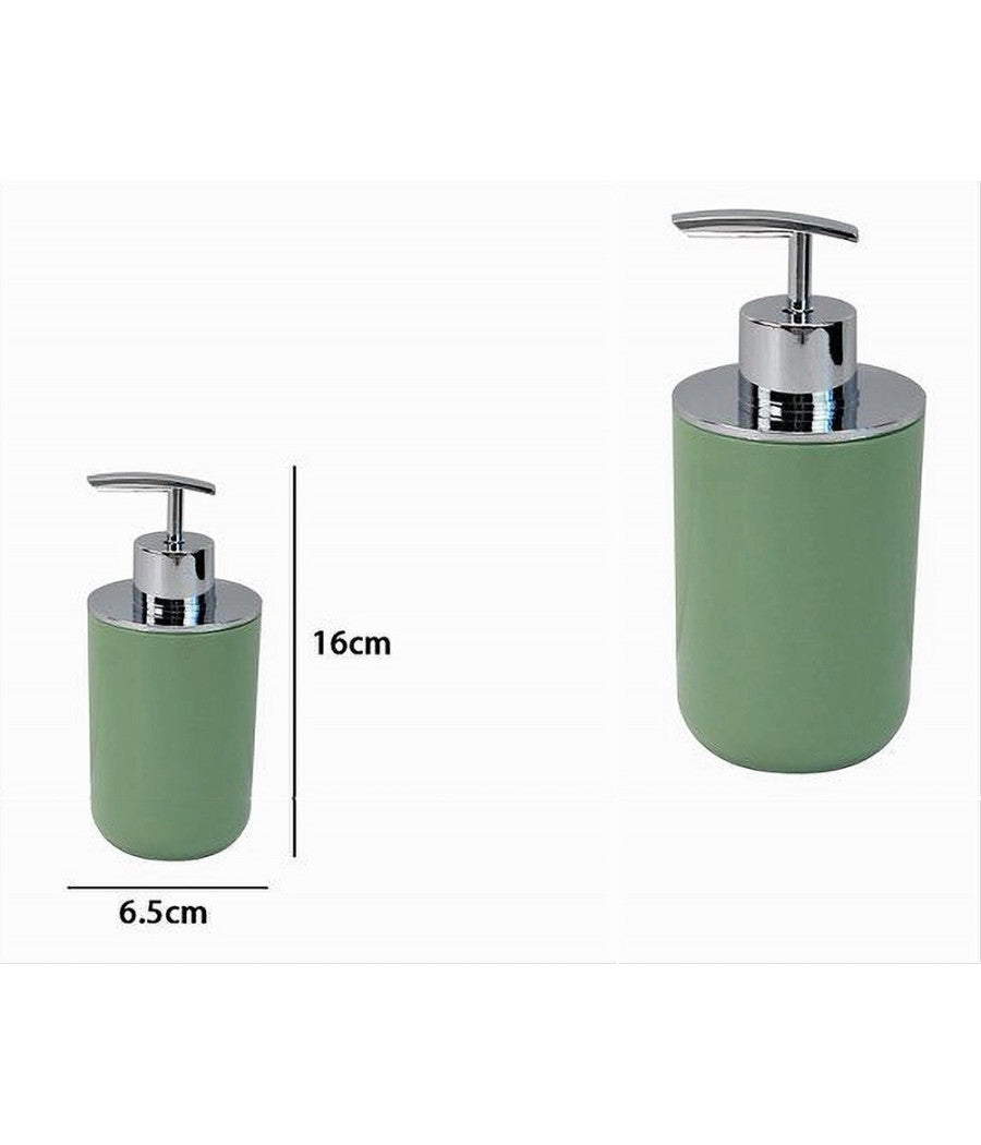 Dispenser Porta Sapone Liquido Verde Silver Per Ricambio Accessorio Bagno 79874         