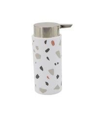 Dispenser Portasapone Cilindrico Graniglia Bianco Multicolore In Plastica 69839         