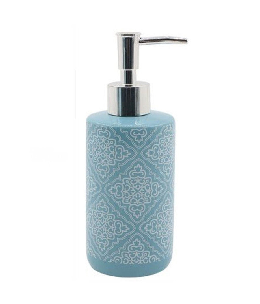 Dispenser Portasapone Liquido Azzurro Con Maioliche Arredo Accessori Bagno 87021         
