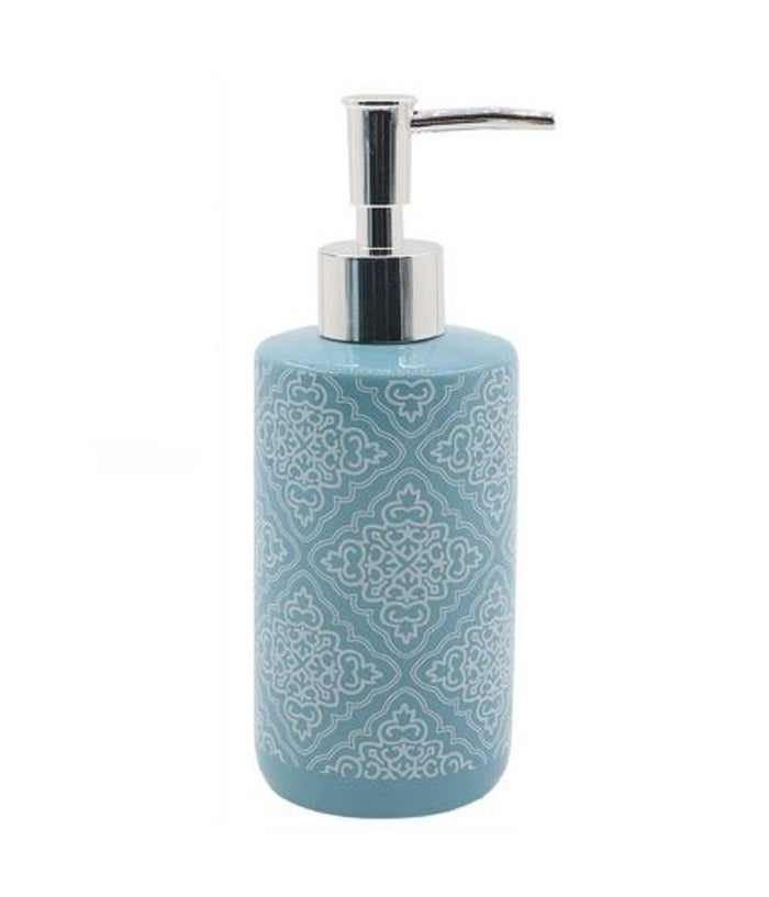 Dispenser Portasapone Liquido Azzurro Con Maioliche Arredo Accessori Bagno 87021         