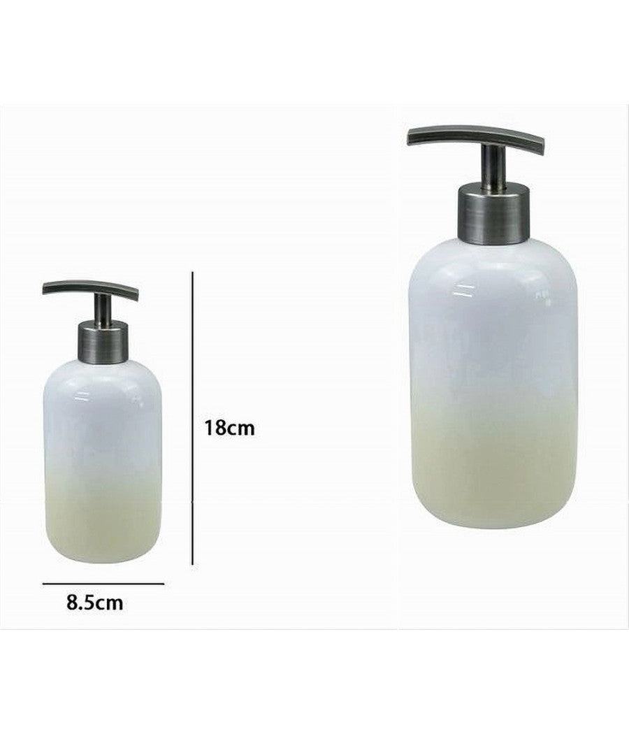 Dispenser Portasapone Liquido Bianco Giallo Accessori Bagno Moderno Arredo 59902         