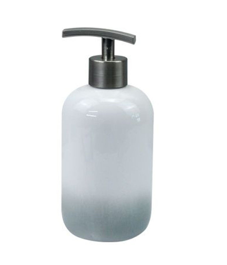 Dispenser Portasapone Liquido Bianco Grigio Accessori Bagno Moderno Arredo 59914         