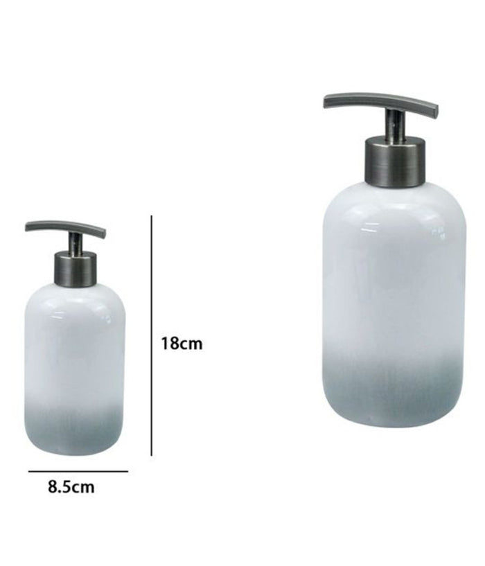 Dispenser Portasapone Liquido Bianco Grigio Accessori Bagno Moderno Arredo 59914         