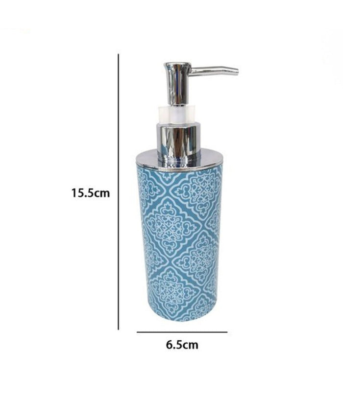 Dispenser Portasapone Liquido Celeste Con Maioliche Arredo Accessori Bagno 87025         