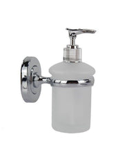 Dispenser Portasapone Liquido Vetro Satinato Fissaggio A Parete Bagno 15cm 69181         