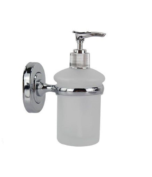 Dispenser Portasapone Liquido Vetro Satinato Fissaggio A Parete Bagno 15cm 69181         