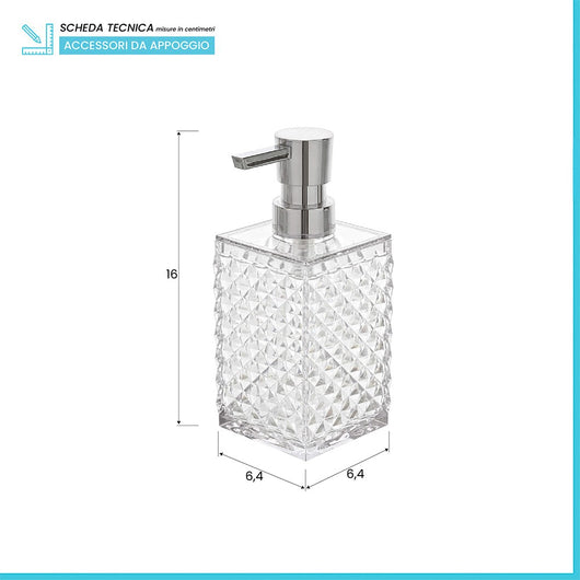Dispenser Sapone Bianco Trasparente in Plastica AS