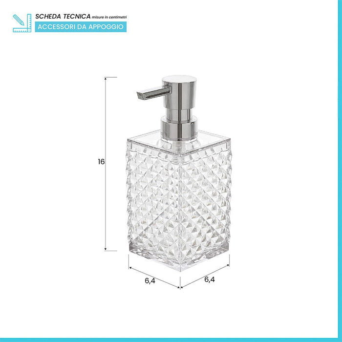 Dispenser Sapone Bianco Trasparente in Plastica AS