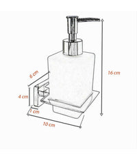 Dispenser Sapone Cubico Da Muro In Acciaio Vetro Satinato 16cm Arredo Bagno 87215         