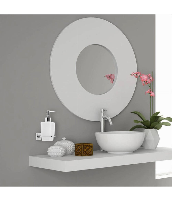 Dispenser Sapone Cubico Da Muro In Acciaio Vetro Satinato 16cm Arredo Bagno 87215         