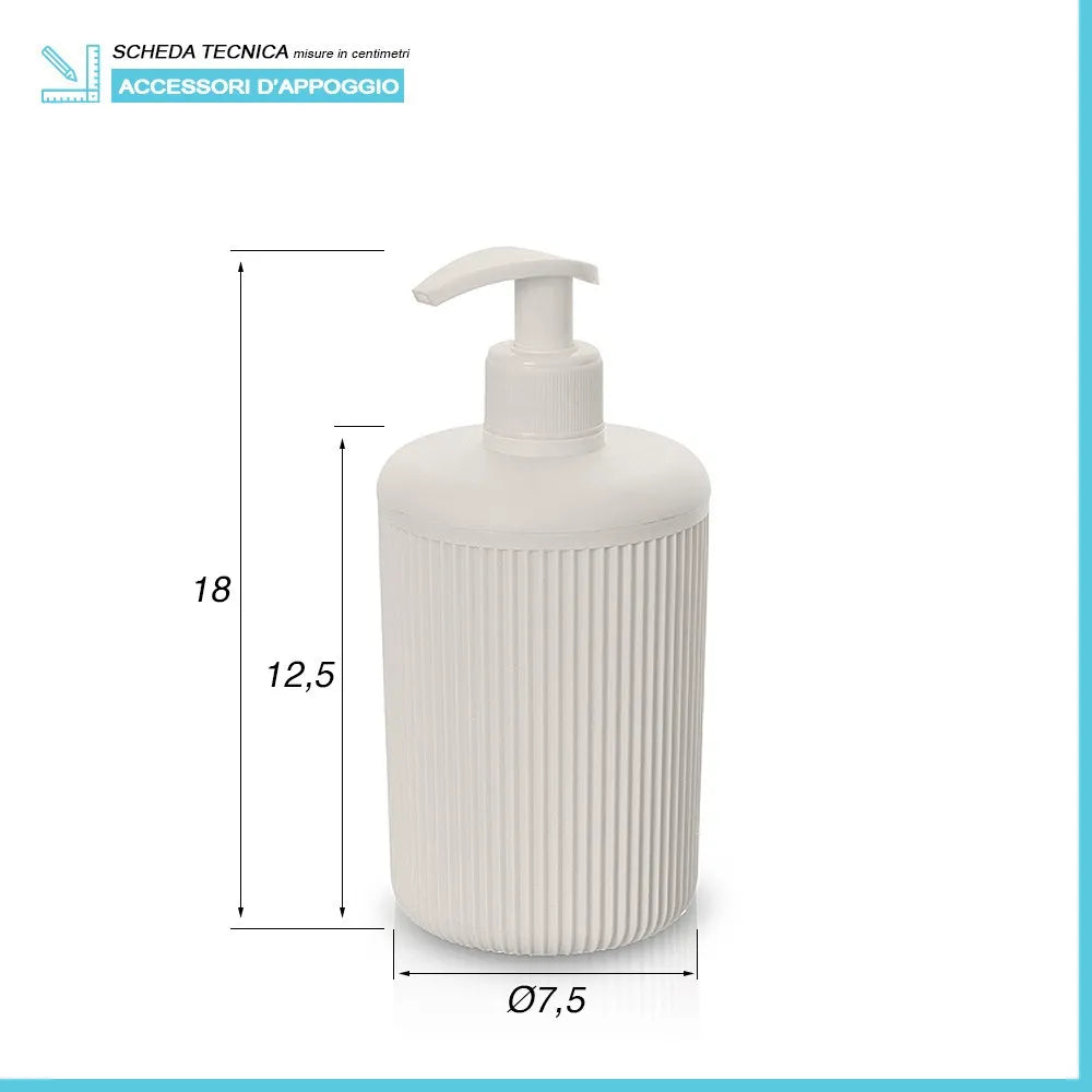 Dispenser sapone da appoggio beige in plastica Ring