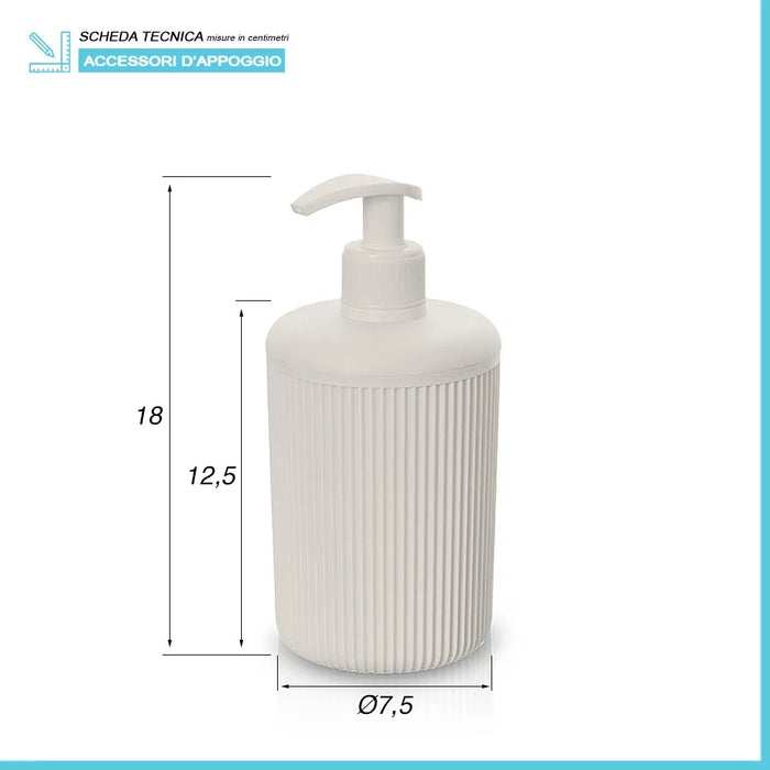 Dispenser sapone da appoggio beige in plastica Ring