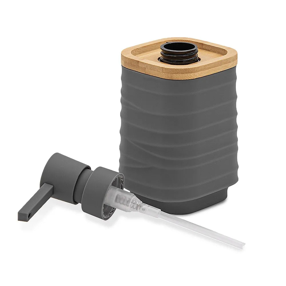 Dispenser sapone da appoggio grigio in abs e bambù Wave