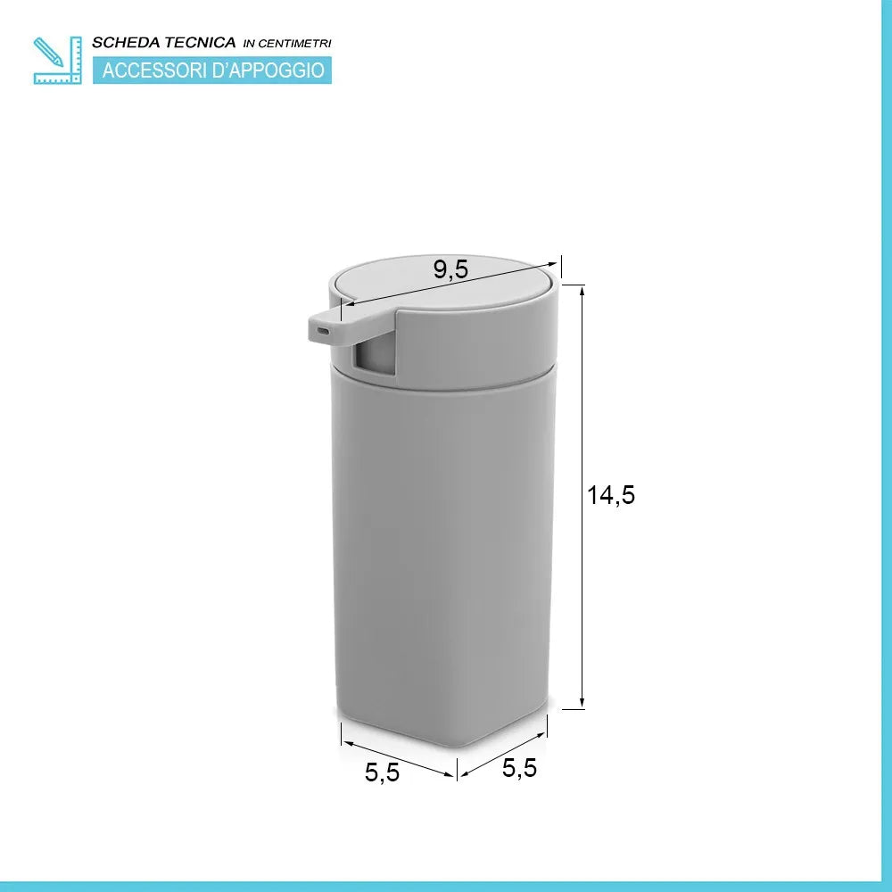 Dispenser sapone da appoggio grigio in abs Tender