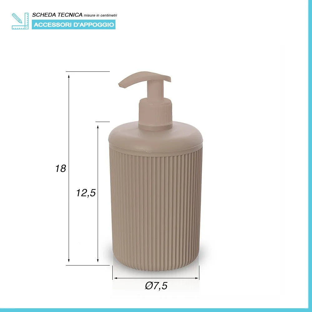 Dispenser sapone da appoggio tortora in plastica Ring