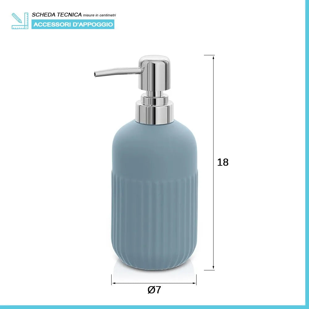 Dispenser sapone da appoggio turchese cobalto in ceramica Cup