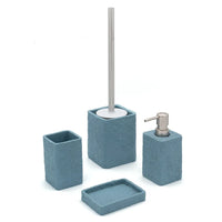Dispenser sapone da appoggio turchese cobalto in resina effetto pietra