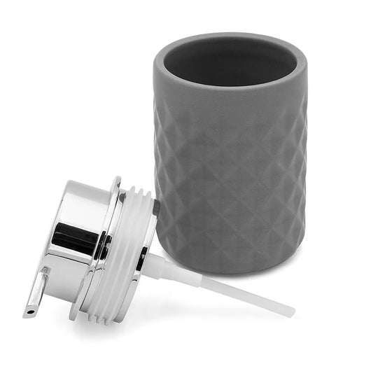 Dispenser sapone grigio da appoggio in ceramica Cristal