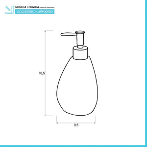 Dispenser Sapone Grigio Da Appoggio In Poliresina Effetto Pietra Stone