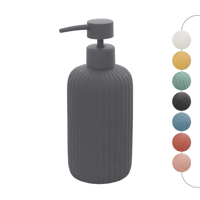 Dispenser sapone grigio in ceramica soft touch capienza 330 ml Spring