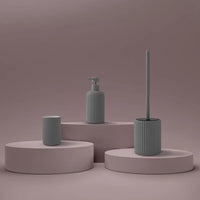 Dispenser sapone grigio in ceramica soft touch capienza 330 ml Spring