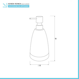 Dispenser Sapone in Ceramica Effetto Cromato da Appoggio Krom