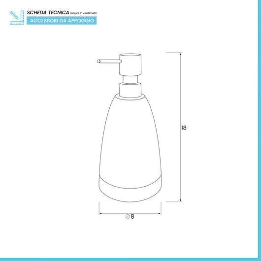 Dispenser Sapone in Ceramica Effetto Cromato da Appoggio Krom