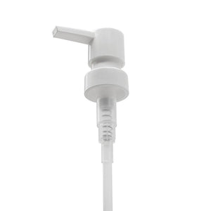 Dispenser sapone in finitura bianca opaca con dettagli in bambù