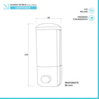 Dispenser Sapone Liquido a muro con inserti Cromo 500ML