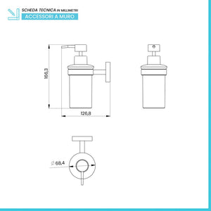 Dispenser sapone liquido a muro in acciaio nero opaco Chic Black