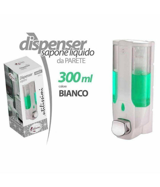 Dispenser Sapone Liquido A Parete Contenitore Liquidi Casa Negozio Bagno 300 Ml         