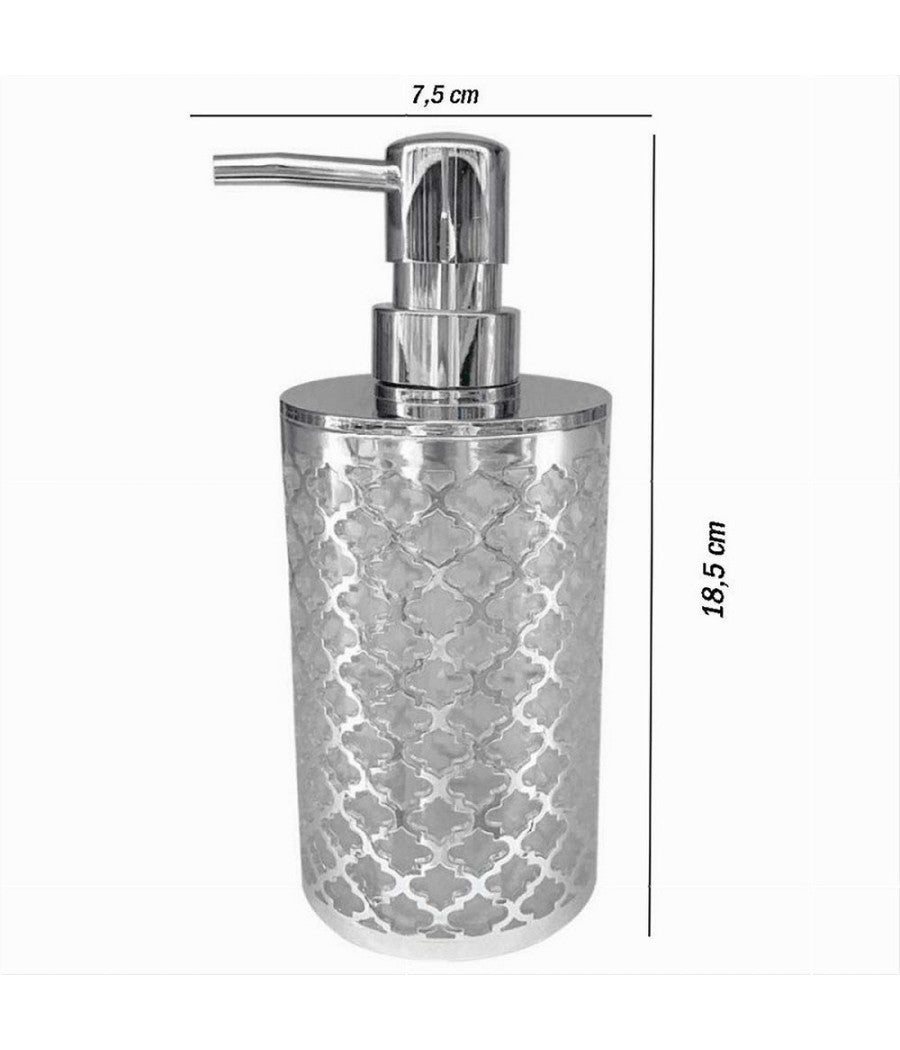 Dispenser Sapone Liquido Accessorio Bagno Argento Stile Barocco Dosatore 59106         