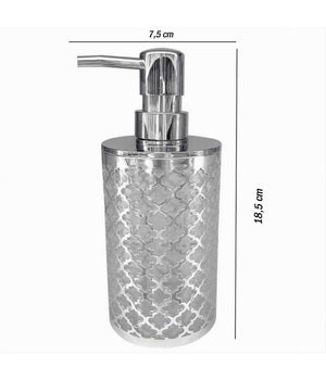 Dispenser Sapone Liquido Accessorio Bagno Argento Stile Barocco Dosatore 59106         