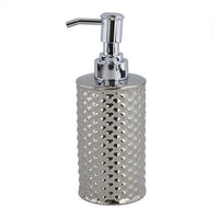 Trade Shop - Dispenser Sapone Liquido Accessorio Bagno Silver Con Effetto Cuoricini Arredo 87817         